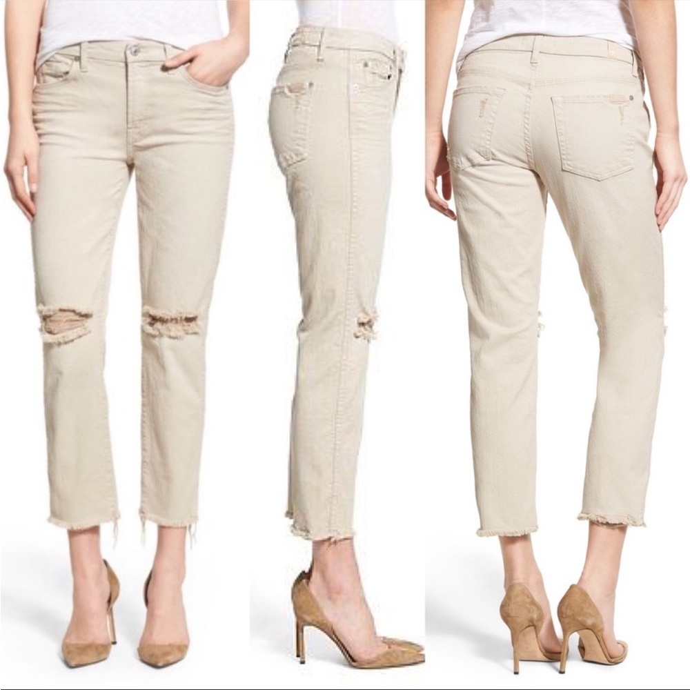 Seven 7 for All Mankind  Ankle Raw Hem Jeans frayed